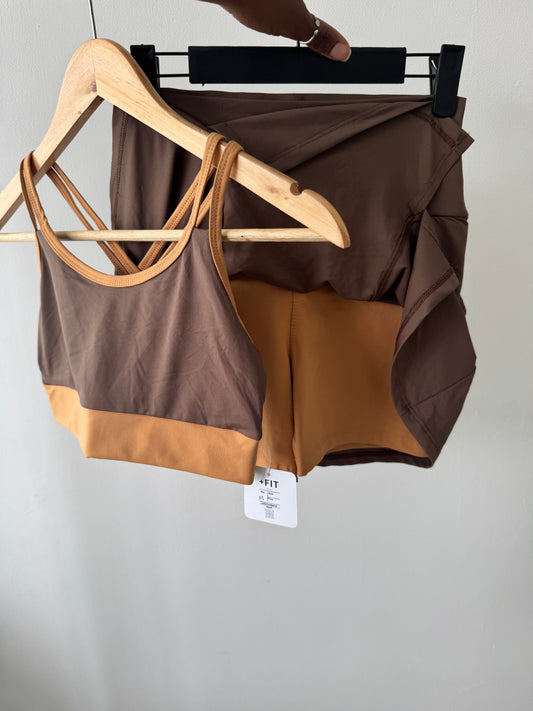 Two tone set short and skirt +top